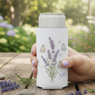 Lavender Botanical Butterfly Seltzer Can Cooler