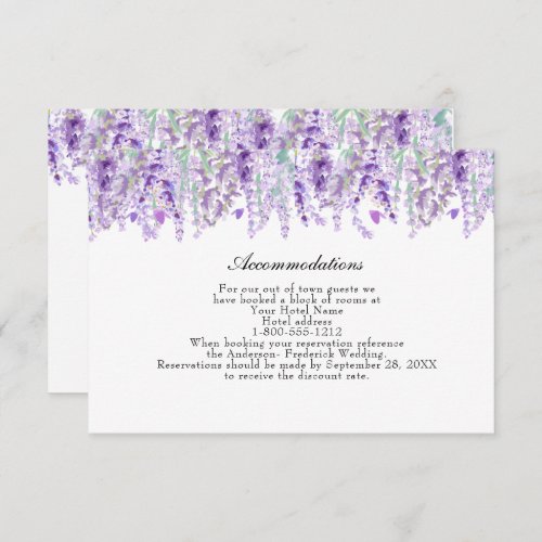 Lavender Botanical Elegant Wedding Enclosure Card