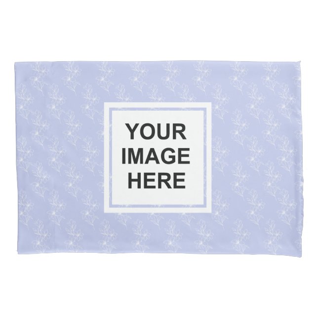 Lavender Botanical Floral Blue Bedroom Photography Pillow Case (Front)