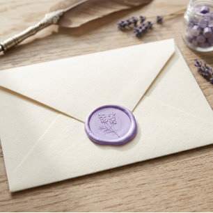 Lavender Botanical Floral Wax Seal Stickers