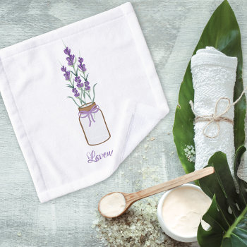 Lavender Botanical Mason Jar Spa Wash Cloth by mangomoonstudio at Zazzle