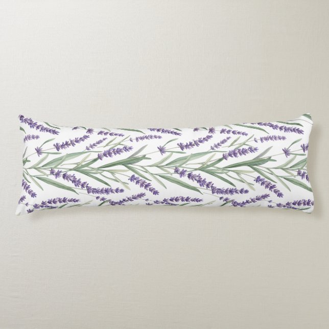 Lavender Botanical Pattern Body Pillow (Front)