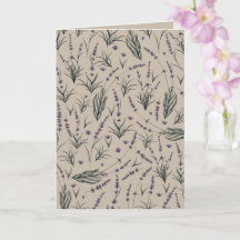 Lavender Botanical Pattern Greeting Card