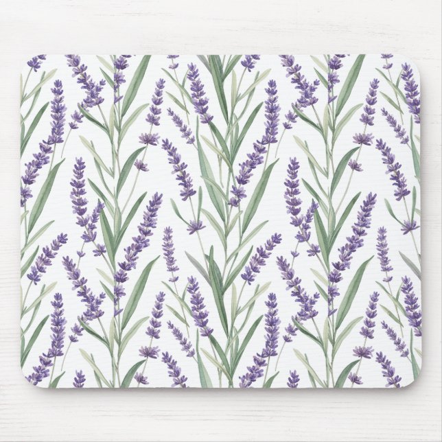 Lavender Botanical Pattern Mouse Pad (Front)