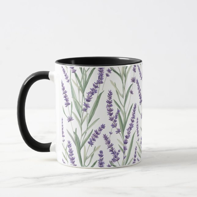 Lavender Botanical Pattern Mug (Left)