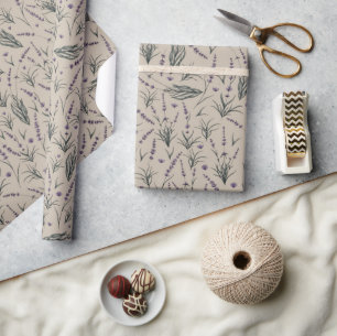 Lavender Botanical Pattern Wrapping Paper