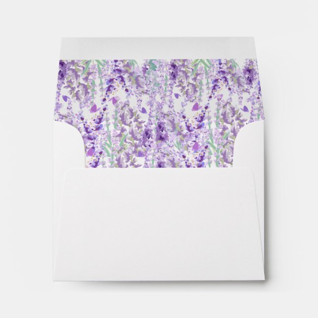 Lavender Botanical Purple Greenery Wedding RSVP  Envelope (Back (Bottom))