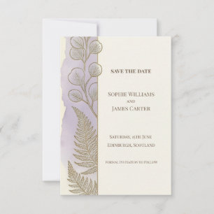 Lavender Botanical Save The Date Card