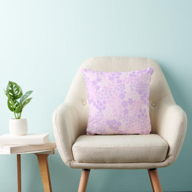 Lavender Botanical Throw Pillow (Chair)