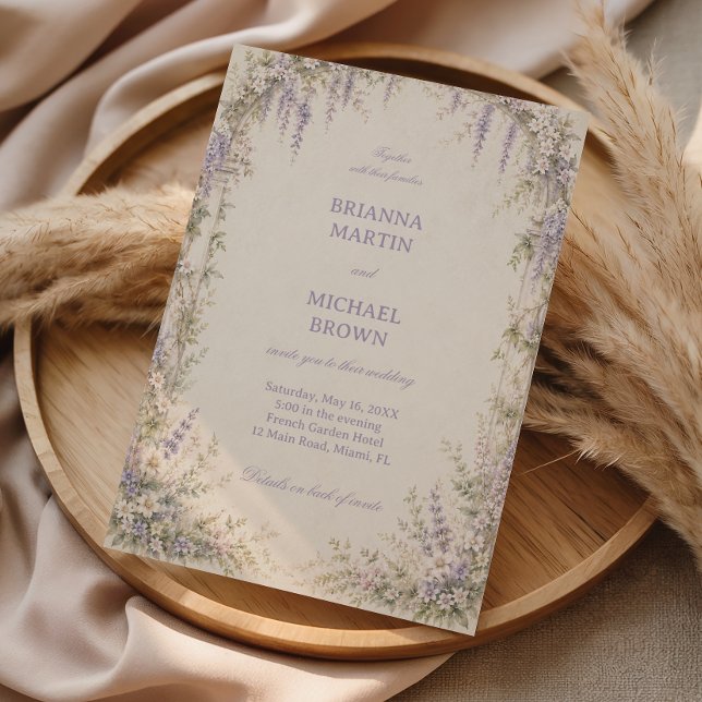 Lavender Botanical Vintage Invitation (Creator Uploaded)