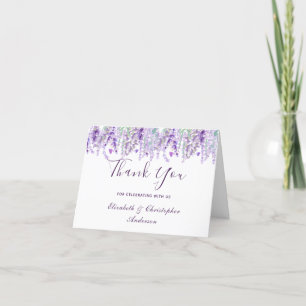 Lavender Botanical Watercolor Wedding Thank you  Card