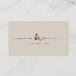 Lavender Bottle Essential Oil beige purple Business Card