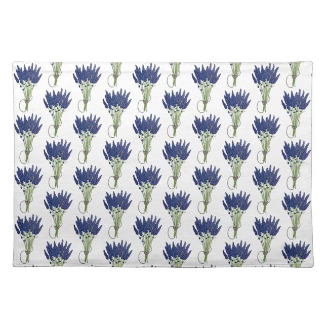 Lavender Bouquet Purple Flower Floral Print Cloth Placemat (Front)