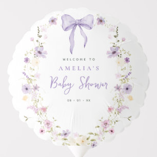 Lavender Bow Baby Shower Wildflower Balloon Decor