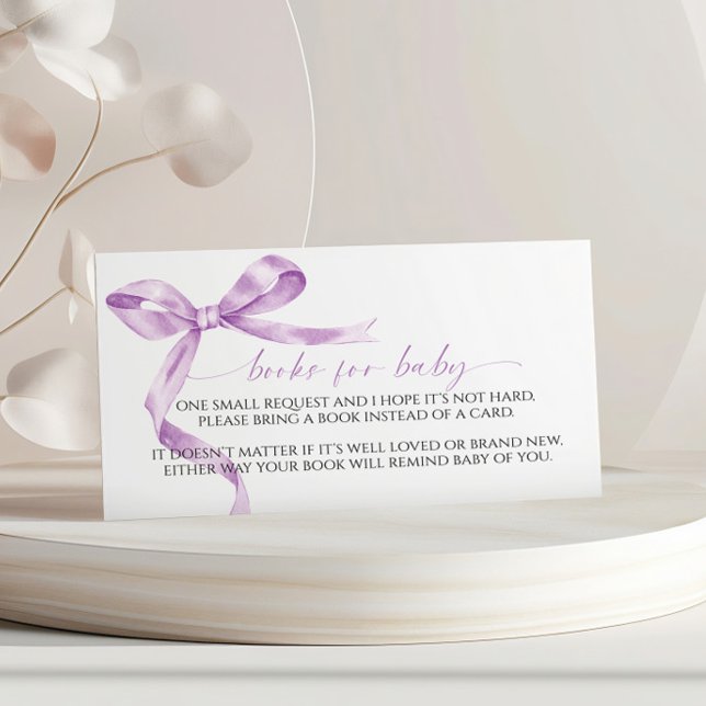 Lavender Bow Book for Baby Enclosure Card (Creator Uploaded)