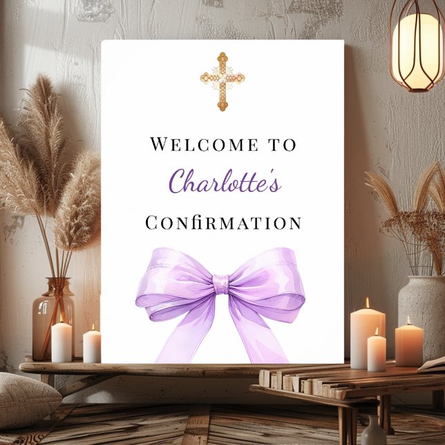 Lavender bow Confirmation welcome Poster (Creator Uploaded)
