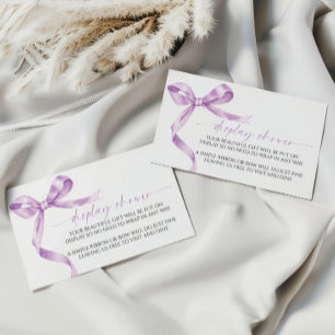 Lavender Bow Display Baby Shower Enclosure Card