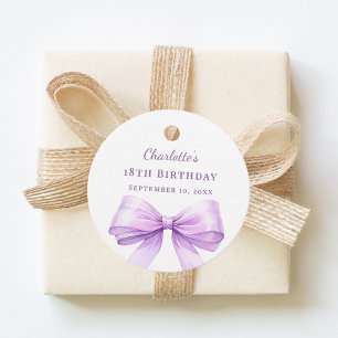Lavender bow DIY write by hand birthday Favor Tags