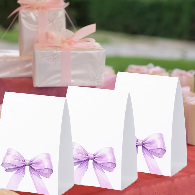 Lavender bow DIY write your own party Paper Table Tent (Creator Uploaded)