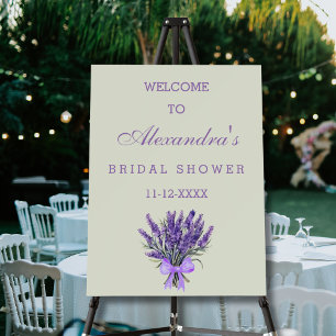 Lavender Bow Floral Bridal Shower Welcome  Foam Board