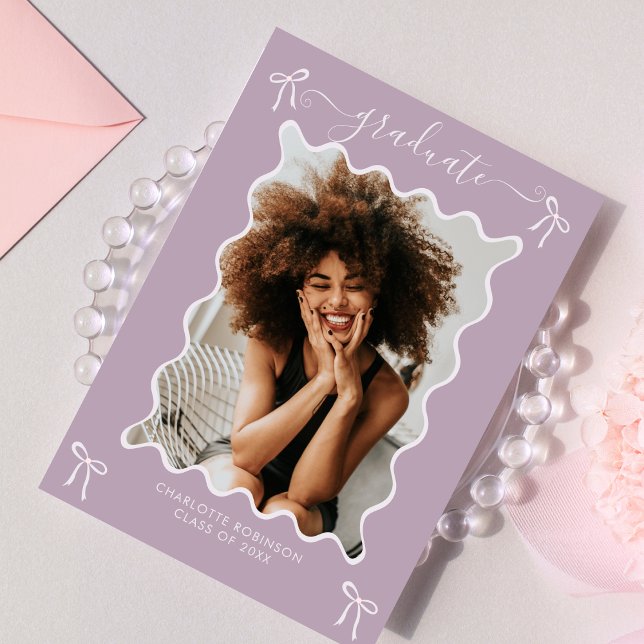 Lavender Bow Graduation Party Invitation (Creator Uploaded)
