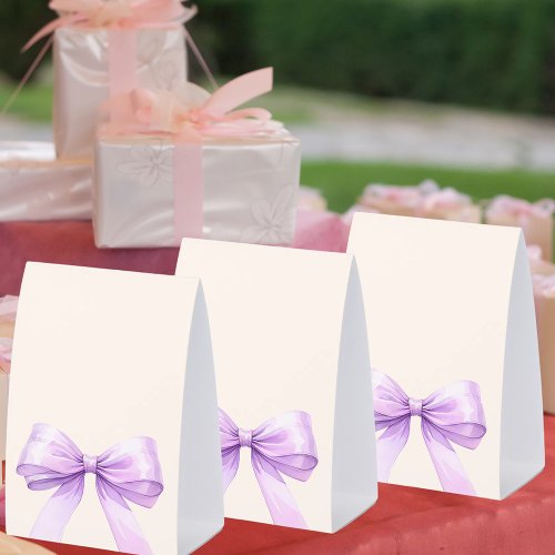 Lavender bow ivory DIY write your own party Paper Table Tent