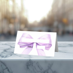 Lavender bow Place Cards Elegant Folded