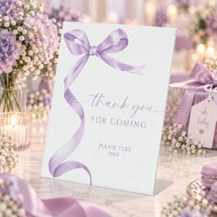 Lavender Bow Thanks For Coming Sign