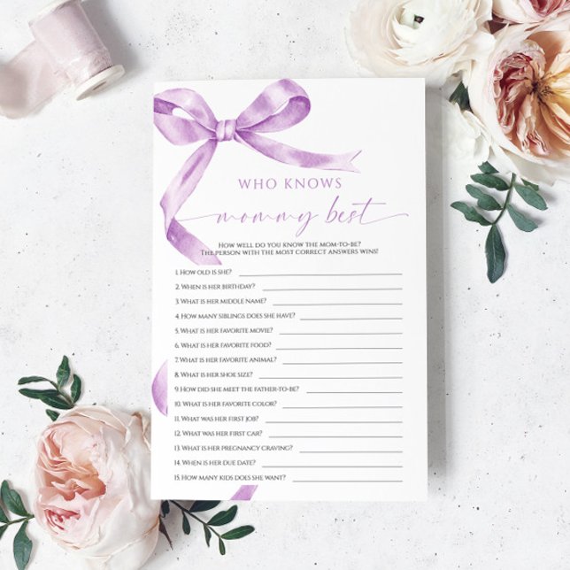 Lavender Bow Who Knows Mommy Best Game (Creator Uploaded)