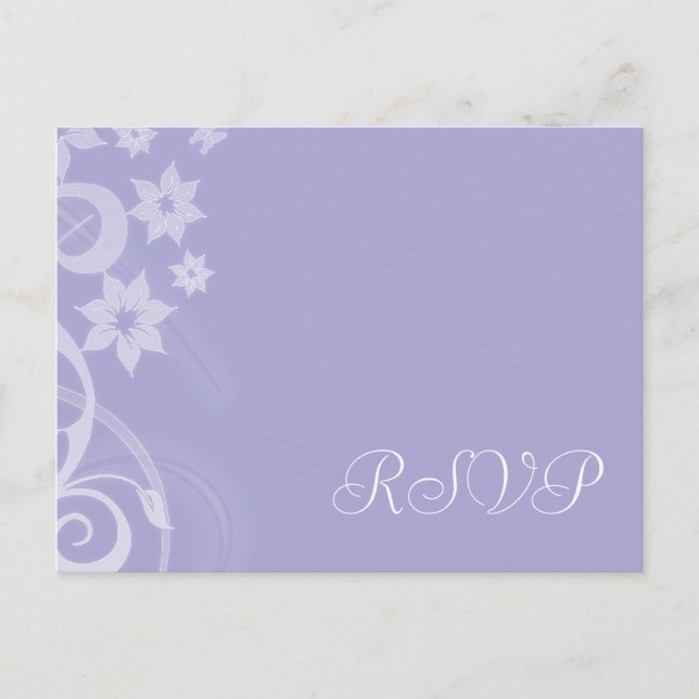 Lavender Branch Wedding RSVP Postcards (Front)