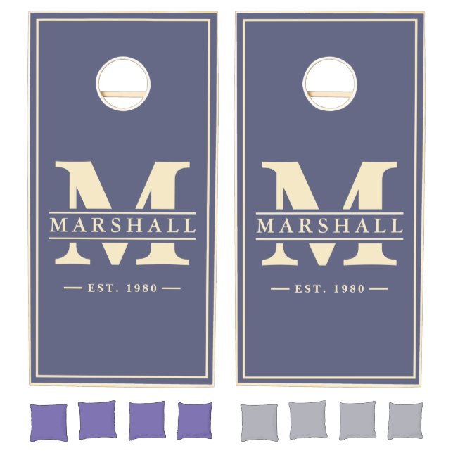 Lavender Breeze Name & Initial Overlay Cornhole Set (Set)