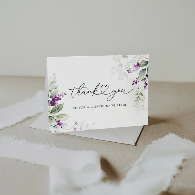 Lavender Bridal Shower Flat Thank You Cards (Creator Uploaded)