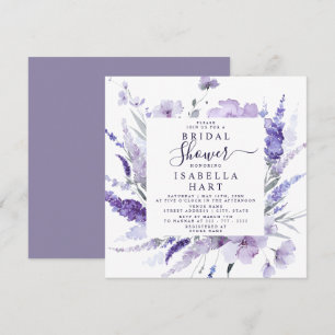 Lavender Bridal Shower Floral Botanical Elegant  Invitation