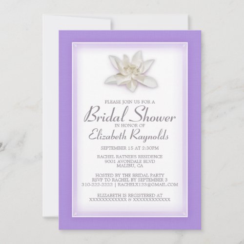 Lavender Bridal Shower Invitations