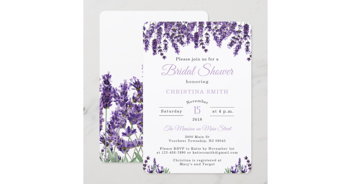 Lavender Bridal Shower Invitations Zazzle