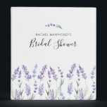 Lavender Bridal Shower Scrapbook 3 Ring Binder<br><div class="desc">Lavender Bridal Shower Scrapbook. This country design features simple,  editable text with lavender floral accents.</div>