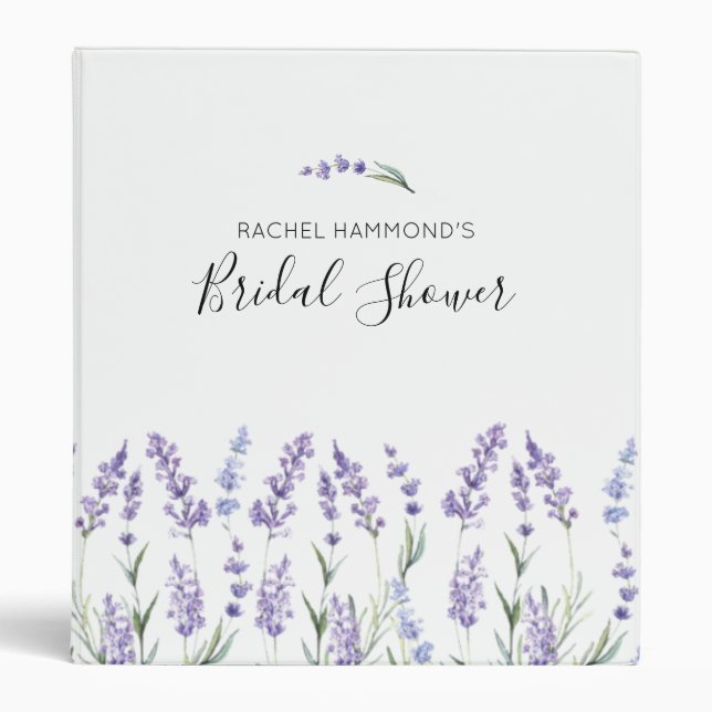 Lavender Bridal Shower Scrapbook 3 Ring Binder (Front)