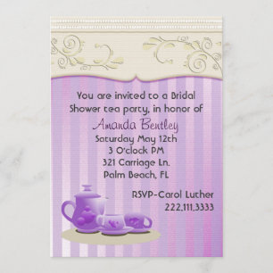 Lavender Bridal Shower Tea Party Invitation