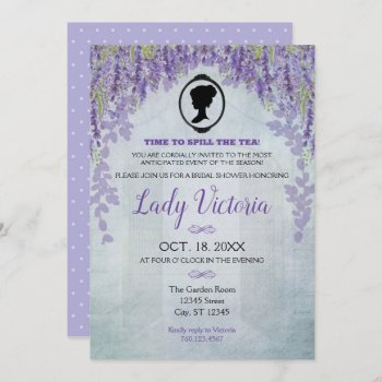 Lavender Bridal Shower Tea Party Invitation by ThePaperAffair at Zazzle