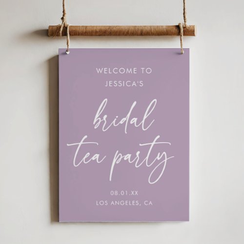 Lavender Bridal Tea Party Shower Welcome Sign