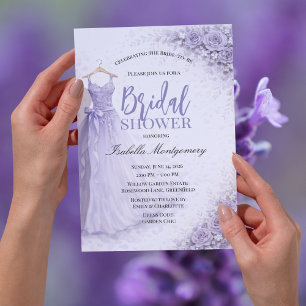 Lavender Bridesmaid Dress Bridal Shower Invitation