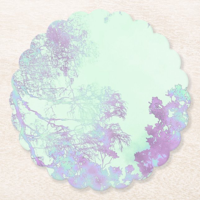 Lavender Broadleaf Mist Paper Coaster (Front)