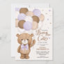 Lavender Brown Beary Cute Teddy Bear Baby Shower Invitation