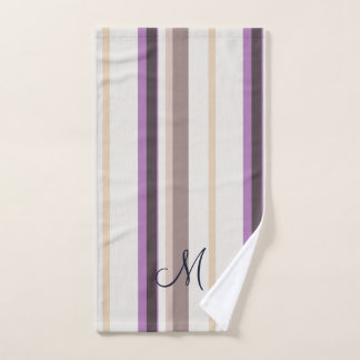 Lavender, Brown & Ivory Simple Decorative Bath Towel Set