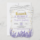 Lavender brunch & bubbly bridal shower invitation (Front)