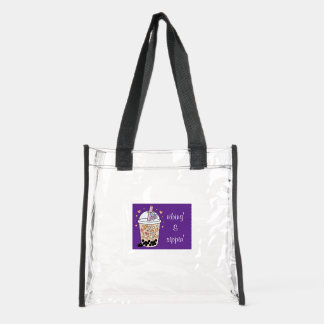 lavender bubble tea charm boba bliss stadium bag