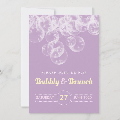 Lavender Bubbly  Brunch Baby Shower Invitation