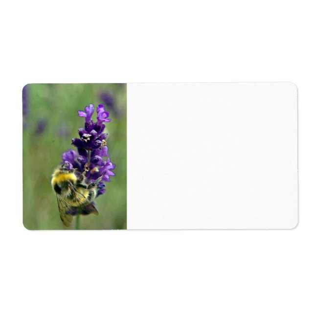 Lavender Bumblebee Watercolor Label (Front)