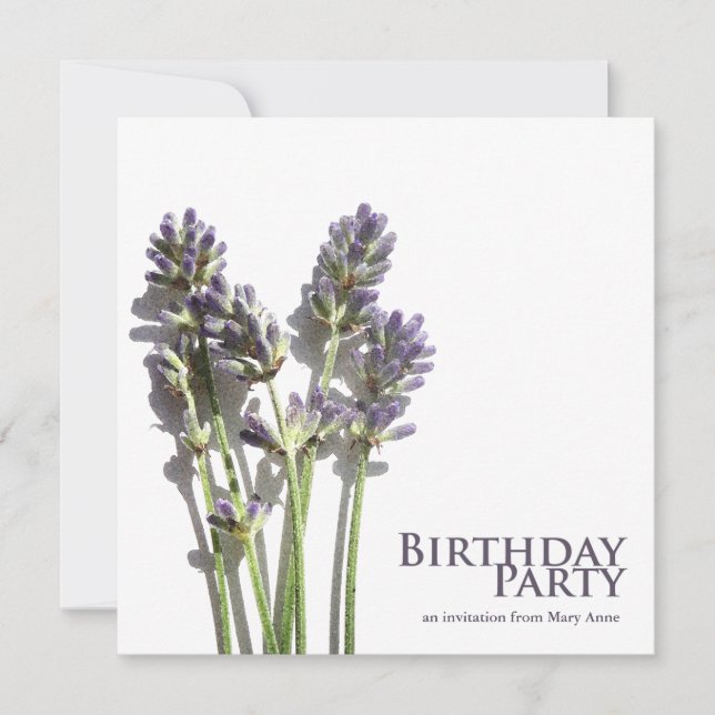 Lavender Bunch | Birthday Party Invitations (Front)