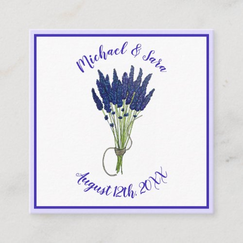 Lavender Bunch Flower Floral Wedding Bridal Shower Enclosure Card